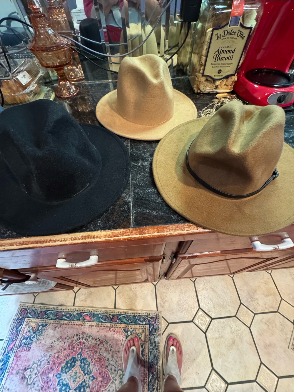 Wool Fedora Hat - Black, Camel, Tan Lisianthus and Pencheng
